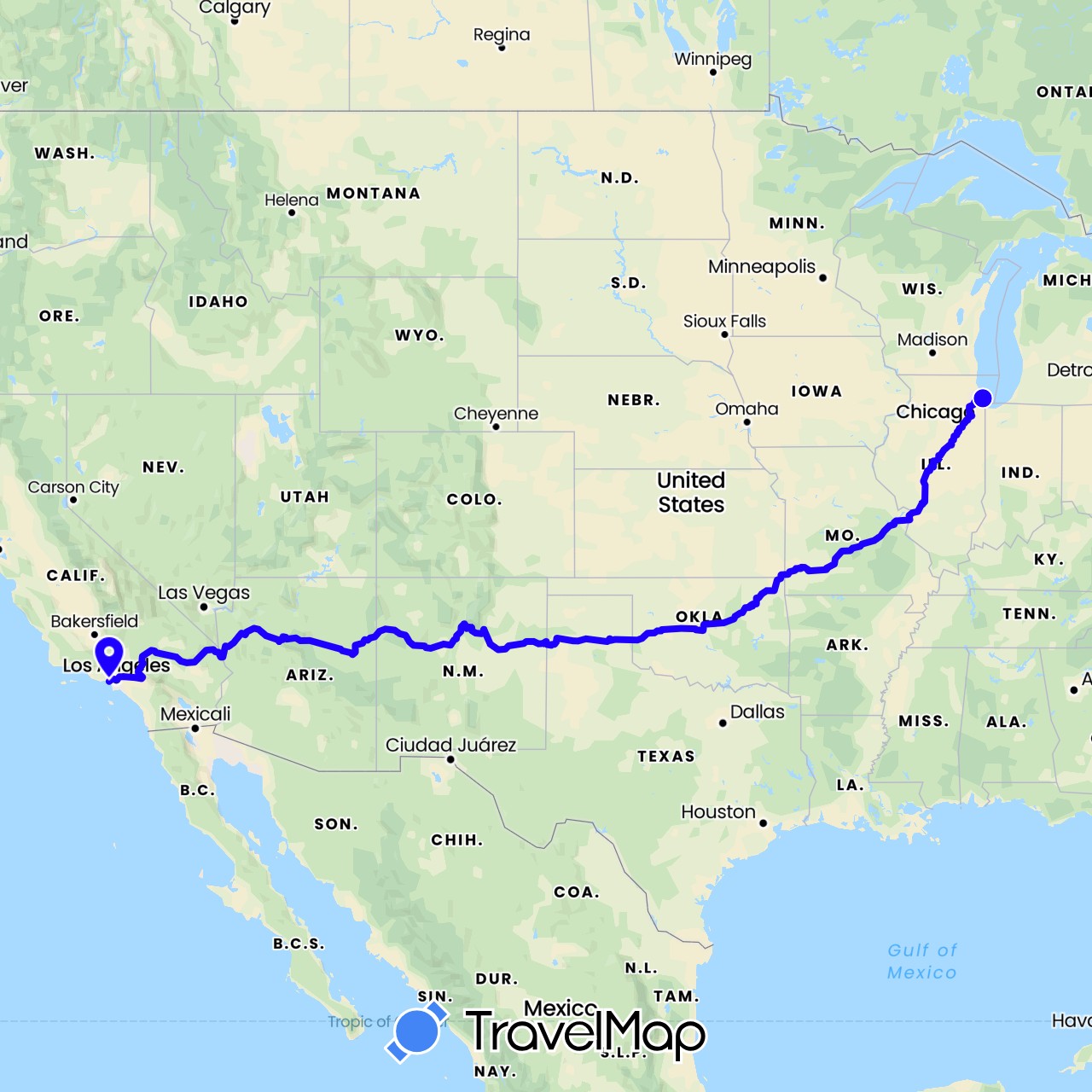 TravelMap itinerary: running (planned)